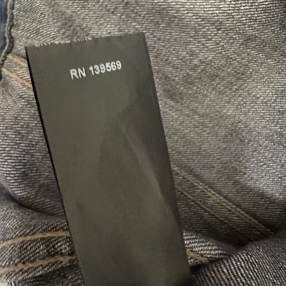 The Kooples Selvedge Blue Denim Type 2 Leather Pocket Jean Jacket L Slim - Picture 9 of 9